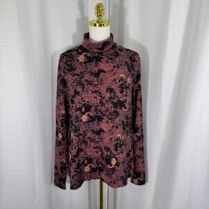 Peruvian Connection Womens XL Floral Top Moody Dreamy Whimsygoth Pima Cotton